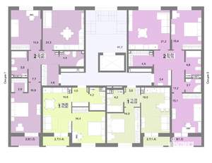 1-к квартира, строящийся дом, 41м2, 7/17 этаж
