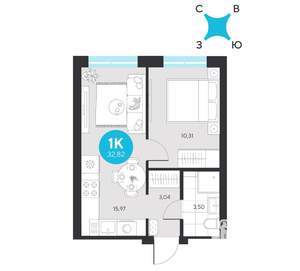 1-к квартира, вторичка, 33м2, 3/23 этаж