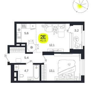 2-к квартира, вторичка, 43м2, 7/27 этаж