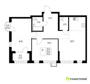 2-к квартира, вторичка, 78м2, 20/30 этаж