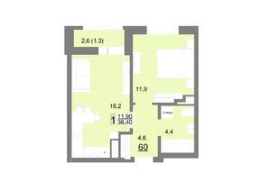 1-к квартира, вторичка, 38м2, 8/26 этаж