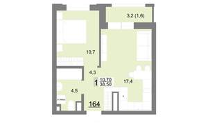 1-к квартира, вторичка, 39м2, 19/26 этаж