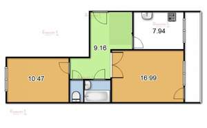 2-к квартира, вторичка, 47м2, 5/9 этаж