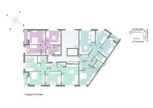 2-к квартира, строящийся дом, 60м2, 6/17 этаж