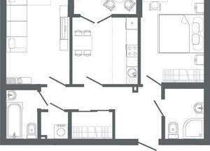 2-к квартира, вторичка, 64м2, 14/25 этаж