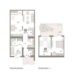 2-к квартира, вторичка, 116м2, 1/9 этаж