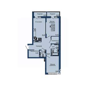 2-к квартира, вторичка, 74м2, 3/13 этаж