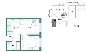 2-к квартира, вторичка, 39м2, 8/21 этаж