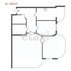 3-к квартира, вторичка, 106м2, 4/10 этаж