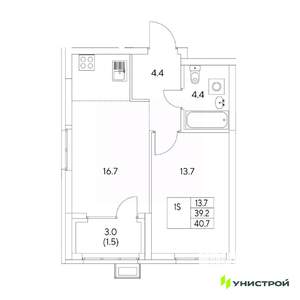 1-к квартира, вторичка, 41м2, 10/31 этаж