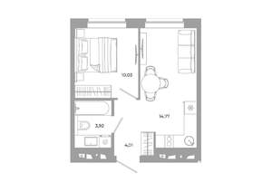 1-к квартира, вторичка, 33м2, 13/24 этаж