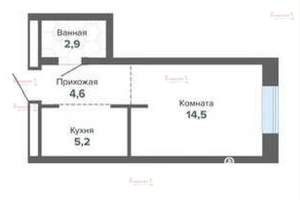 Студия квартира, вторичка, 27м2, 10/16 этаж