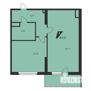 2-к квартира, вторичка, 48м2, 24/25 этаж