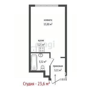 Студия квартира, вторичка, 24м2, 7/28 этаж