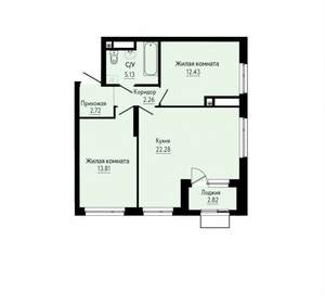 2-к квартира, вторичка, 60м2, 17/31 этаж