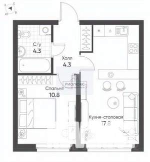 1-к квартира, вторичка, 37м2, 4/16 этаж