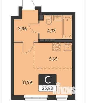 Студия квартира, вторичка, 26м2, 13/15 этаж