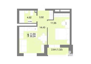 1-к квартира, вторичка, 35м2, 13/22 этаж