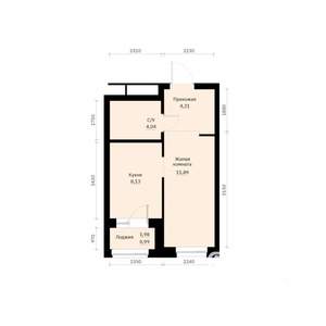1-к квартира, строящийся дом, 29м2, 3/30 этаж