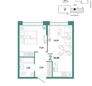 2-к квартира, вторичка, 37м2, 6/24 этаж