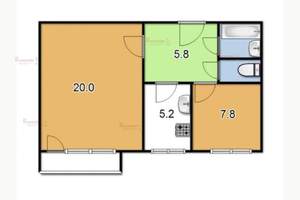 2-к квартира, вторичка, 40м2, 2/5 этаж