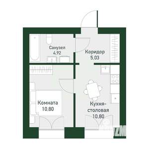 1-к квартира, вторичка, 33м2, 3/4 этаж
