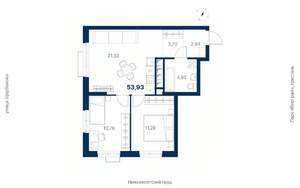 2-к квартира, вторичка, 54м2, 11/25 этаж