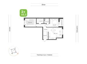 2-к квартира, вторичка, 65м2, 2/17 этаж