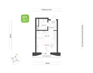 1-к квартира, вторичка, 25м2, 3/24 этаж