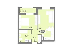 1-к квартира, вторичка, 40м2, 5/26 этаж