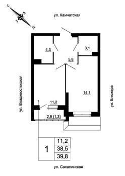 1-к квартира, вторичка, 40м2, 2/24 этаж