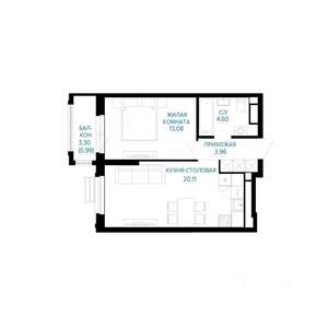 1-к квартира, вторичка, 43м2, 11/30 этаж