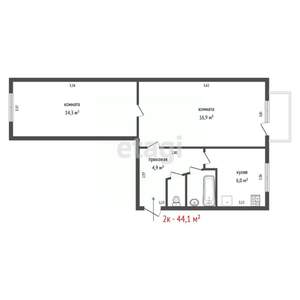 2-к квартира, вторичка, 44м2, 3/5 этаж