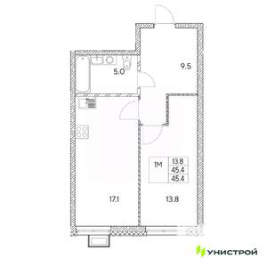 1-к квартира, вторичка, 45м2, 6/31 этаж