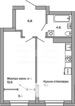 2-к квартира, вторичка, 47м2, 15/21 этаж