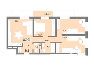 3-к квартира, вторичка, 79м2, 17/18 этаж