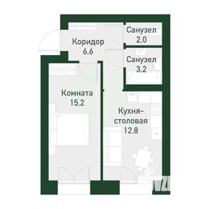 1-к квартира, вторичка, 42м2, 3/4 этаж