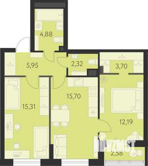 2-к квартира, вторичка, 61м2, 2/31 этаж