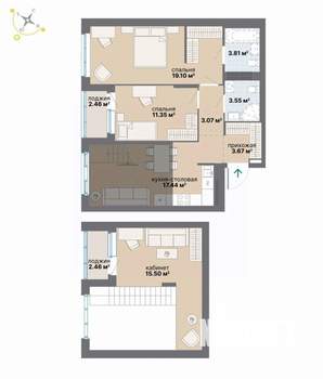 2-к квартира, вторичка, 85м2, 8/9 этаж