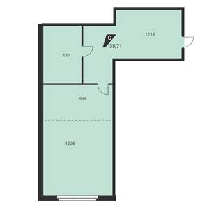 1-к квартира, вторичка, 36м2, 1/25 этаж