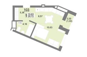 Студия квартира, вторичка, 30м2, 17/22 этаж