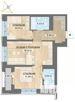 2-к квартира, вторичка, 61м2, 20/22 этаж