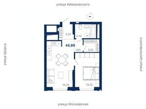 1-к квартира, вторичка, 46м2, 12/29 этаж