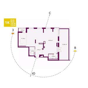 Студия квартира, вторичка, 110м2, 19/20 этаж