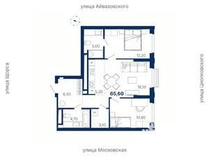 2-к квартира, вторичка, 66м2, 10/29 этаж
