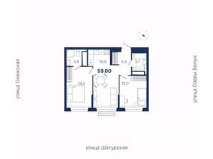 2-к квартира, вторичка, 59м2, 22/22 этаж