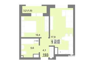 1-к квартира, вторичка, 40м2, 23/26 этаж