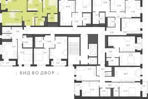 3-к квартира, строящийся дом, 72м2, 6/16 этаж