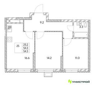 2-к квартира, вторичка, 54м2, 4/30 этаж