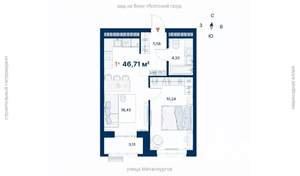 1-к квартира, вторичка, 47м2, 9/31 этаж